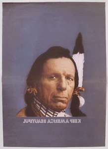 Póster "Keep America Beautiful" Crying Indian de la década de 1970 15x24 - Imagen 1 de 1
