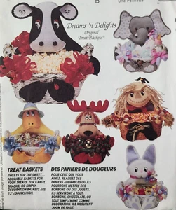 Uncut McCall 6662 Sew Pattern Treat Gift Baskets Cow Scarecrow Reindeer Elephant - Picture 1 of 4