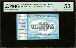 Austria IRO Austrian Operations 10 Units WWII ND (1940-45) AS-1682 AUNC PMG 55 - Picture 1 of 2