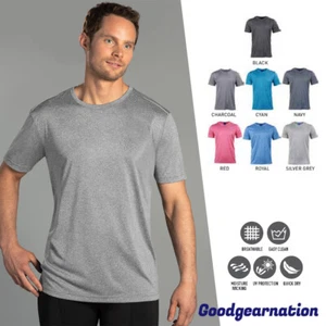 Men's Cool Dry T-shirt Cationic Short Tee Cool Dry Fit Breathable Side Mesh TS45 - Picture 1 of 16