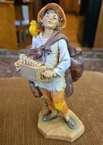 Fontanini DePose Italy #151 Junge mit Vogel & Musikinstrument Figur 5" 1996 - Bild 1 von 5