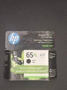 HP 65 XL Black Ink Cartridge New In Box Genuine Exp 12/2022 - Afbeelding 1 van 5