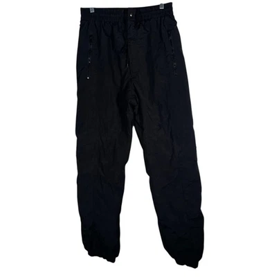 Ski Gear Snow Pants Men Large Black 100% Drawstring Waist Zippered Pockets - Image 1 of 4