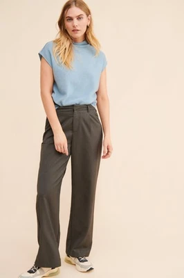 Nuevo Chaleco Suéter Anthropologie Cuello Simulado Nube como 100% Cachemira Azul Claro M Foto 1 de 4