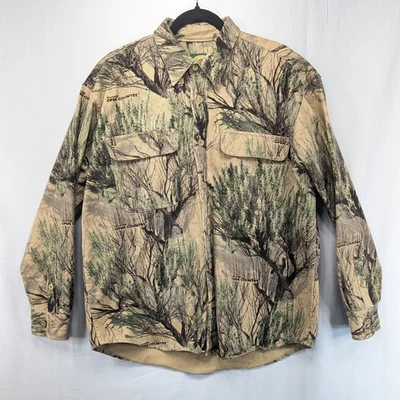 Camisa masculina Cabelas Open Country camuflada de lona manga longa com botões L Reg - Imagem 1 de 4