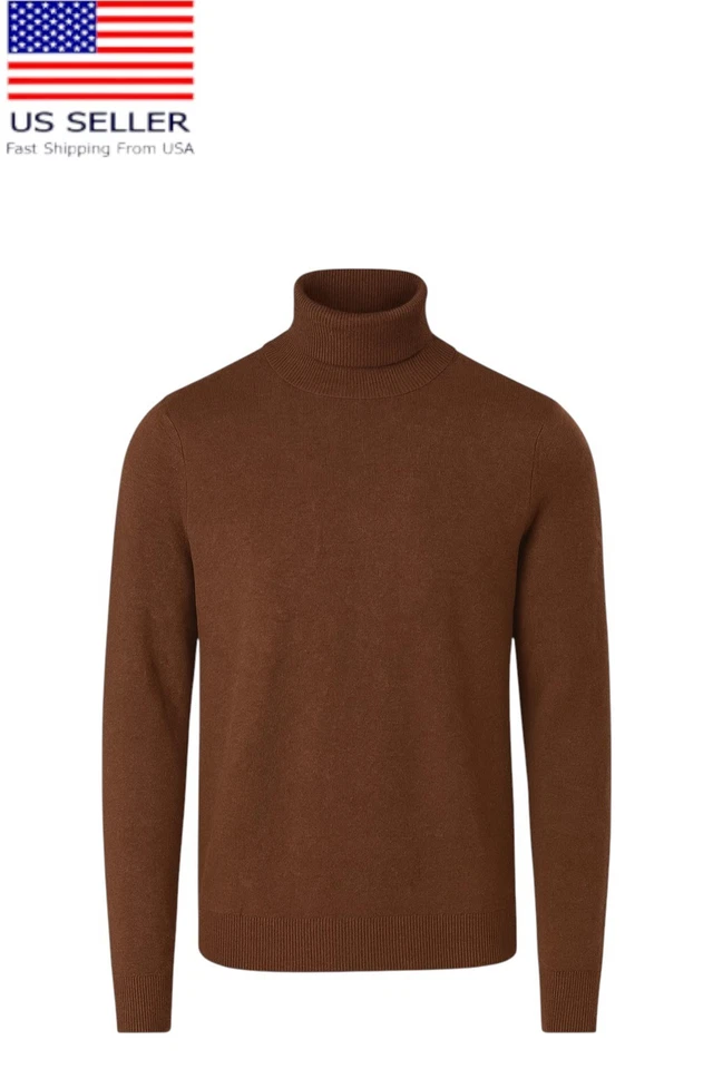 Suéter Pullover Cuello Alto Hombre DeAngelo Manga Larga Chocolate Talla Grande Foto 1 de 4