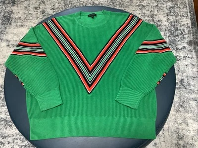 Rag & Bone Women’s Sz Large Oversized Cotton Crew Thick Knit Green Sweater-EUC! - Image 1 of 4