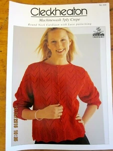 ~CLECKHEATON Book No. 326 - LADIES CARDIGAN LACE PATTERNING - 5ply CREPE - VGC~ - Picture 1 of 2
