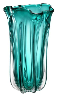 Casa Padrino Luxus Glas Vase / Blumenvase Türkis Ø 19 x H. 34 cm - Deko Accessoi - Bild 1 von 3