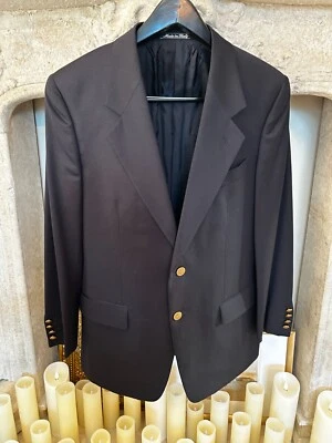 Blazer Valentino Uomo Para Hombres 40.0 Lana Virgen Pura Italia Botones Dorados Azul Marino Foto 1 de 4