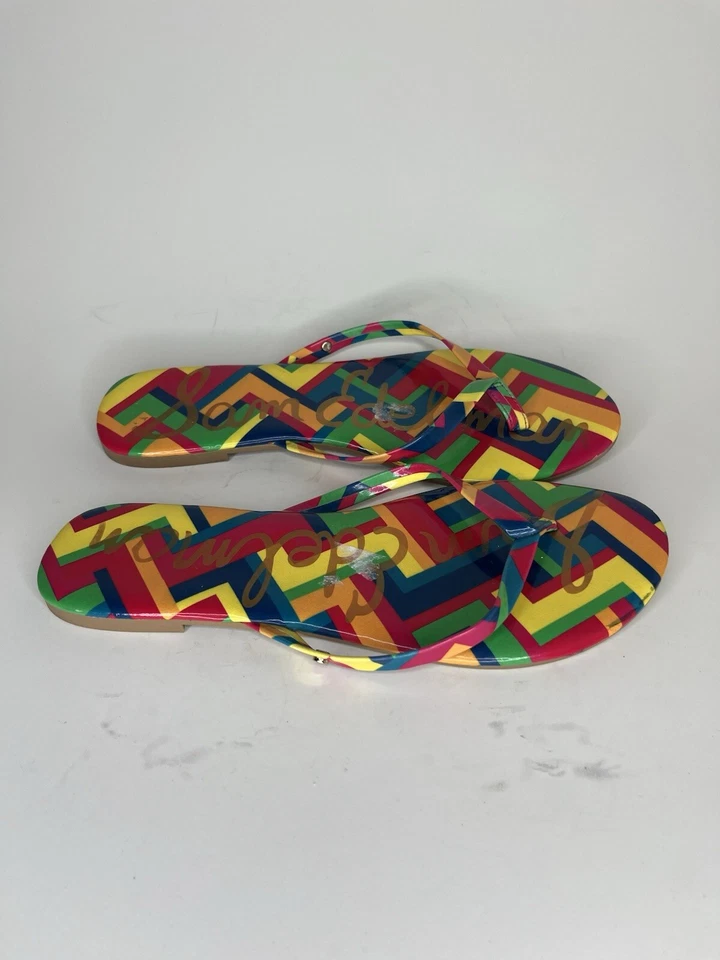 Sandalias chanclas Sam Edelman para mujer talla 9 multicolor sintéticas planas Foto 1 de 4