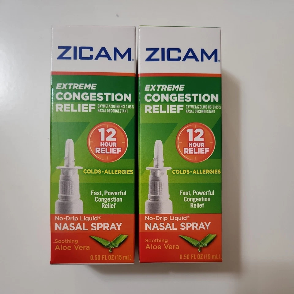 Spray nasal líquido para aliviar la congestión Zicam Extreme 0,50 oz x2 Exp 2027+ Foto 1 de 4