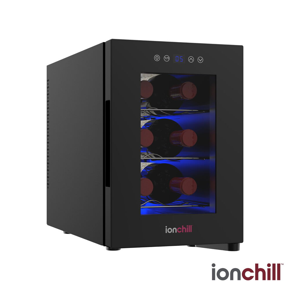 13 L 6-Bottle Wine Cooler Refrigerator Mini Fridge with LED, Temperature Control