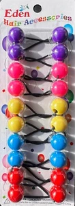 MULTICOLOR ELASTIC PONYTAIL HOLDER BEAD HAIR SCRUNCHIE KNOCKER BALL 18MM - Picture 1 of 2