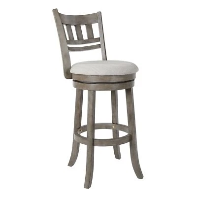 OSP Home Furnishings Wood Swivel Stool (MET12530-AG) - Image 1 of 4