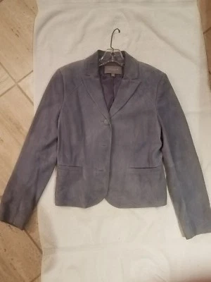 ANN TAYLOR.  ЗАМШЕВАЯ КУРТКА BLAZER.  РАЗМЕР 10 PETITE.  - Изображение 1 из 4