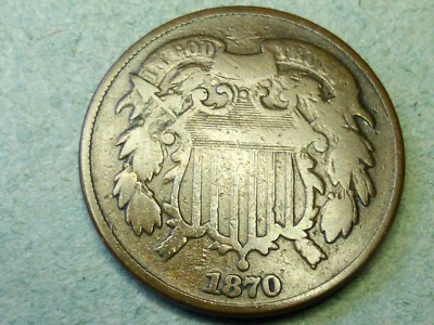 1870  TWO  CENT PIECE VG - Image 1 of 2