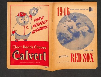 1946 DETROIT TIGERS @ BOSTON RED SOX SCORECARD, UNSCORED, W/ RAMBLINGS NEWS - Image 1 of 4