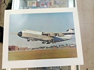 Vintage 1968 US Air Force Lithograph Poster C-5 Galaxy Maiden Flight 30L - Picture 1 of 7