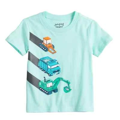 Toddler Boy Jumping Beans® Short Sleeves Teal Construction Graphic Tee - Image 1 of 3