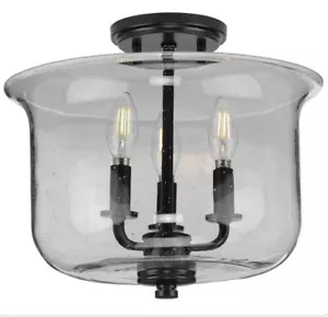 Progress Lighting P350153-031 Winslett 3-Light Black Convertible Flush Mount - Picture 1 of 12