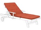 Garden Outdoor Lounger Cushion Seat and Back Pad Red Toscana/Java