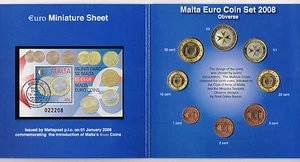 MALTE COFFRET BU "1 ere ANNEE AVEC LA MONNAIE EURO" 2008 réf : 16 189 6 - Picture 1 of 4