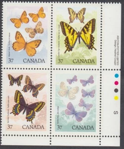 Canada - #1213a Butterflies, Plate Block - MNH - Picture 1 of 1