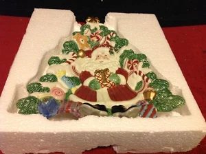 Vintage Fitz Floyd Essentials #2058/232 Candy Lane Canape Christmas Santa Plate - Picture 1 of 9