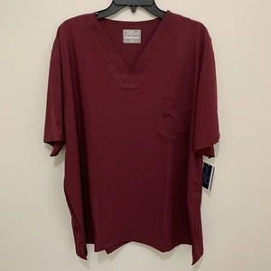Tafford Size 2XL Active Stretch Maroon Scrubs Set Top Pants Wine Stretch NEW - Picture 1 of 16