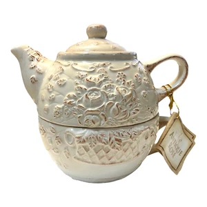 Antique Rose Tea Pot Bonnie Griffin 2004 Brownlow Hand painted - Bild 1 von 10