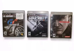 PS3 Metal Gear Solid 4 + Grand Turismo 5 XL + Call of Duty 2 Playstation Game X3 - Picture 1 of 5