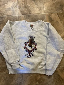 Vintage Native American Eagle Flying Kids Sweater 14/16 18”x18” Nature 2000s Y2K - Picture 1 of 5