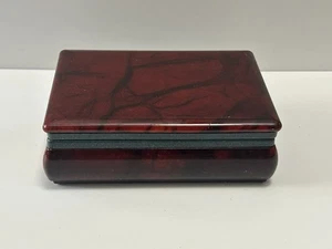 "Caja de baratijas de joyería tallada a mano tallada en Italia de alabastro genuino de colección 5,5"" X 4""" - Imagen 1 de 7