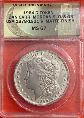 Dan Carr 1964 Morgan Dollar Overstrike con acabado mate RARO. ¡Solo 88 producidos! - Imagen 1 de 4