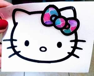 Hello Kitty Aufkleber mit Meerjungfrau Druck Schleife 4" x 3" - Bild 1 von 1
