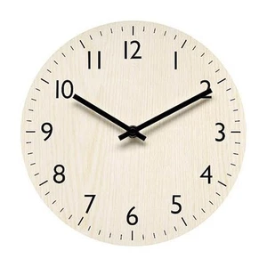 Wall Clock Light Wood Grain Clocks Simple- Clock Non Ticking Wall Clocks5003 - Foto 1 di 6