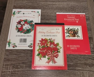 Vintage Hallmark Lot of 3 Holiday Enclosure Letter Pad" Stationery SEE... - Picture 1 of 8