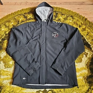 Y2K Adidas Climalite Predator Lightweight Hooded Jacket Large Black - Picture 1 of 11