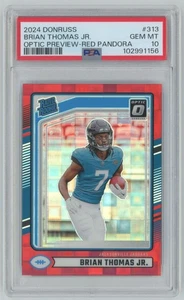 2024 Donruss Optic Preview RED PANDORA Brian Thomas Jr. Rookie PSA 10 #313 C23 - Picture 1 of 2
