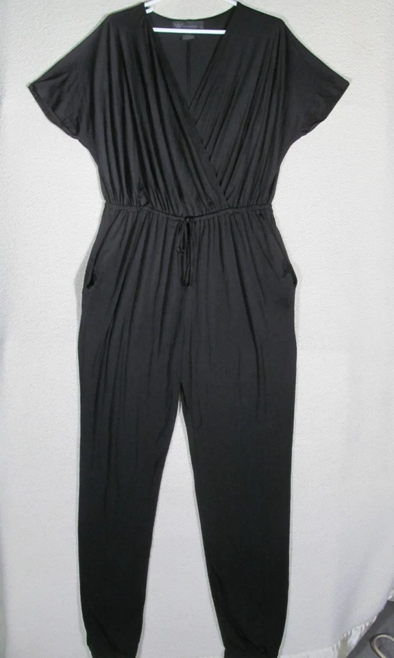 Mono Kardashian Colección Mujer Negro Envolvente L Cuello en V Retro Y2K Foto 1 de 4