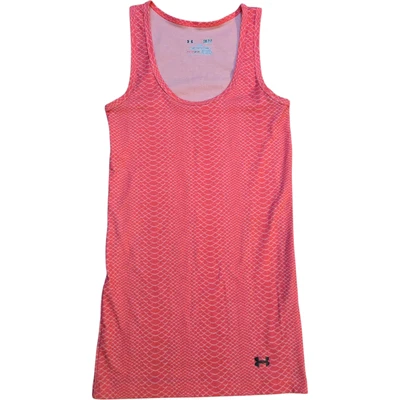 Camiseta sin mangas Under Armour HeatGear S ajustada rosa roja estampado a escala gimnasio yoga ropa deportiva Foto 1 de 4