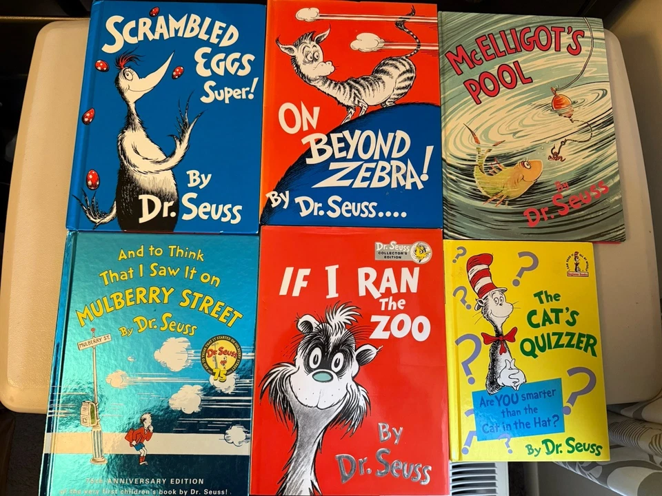 All 6 Banned Dr. Seuss Books RARE Lot Out Of Print Hardcover CLEAN Foto 1 de 4