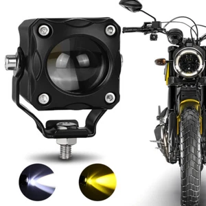 1X Motorcycle LED Spot Light Headlight Hi/Lo Driving Fog Lamp White Yellow UTV - Picture 1 of 9