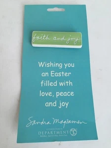 Dept 56 Sandra Magsamen Ceramic Pin With Faith And Joy ~NEW~ - Picture 1 of 4