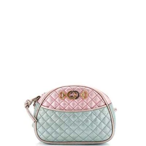 Gucci Trapuntata Camera Shoulder Bag Quilted Laminated Leather Mini - Picture 1 of 8