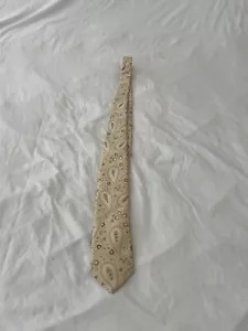 Federico Bertarelli Men's Necktie Tie Silk Gold Paisley Made in Italy 348 - Picture 1 of 5