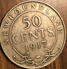 1917 NEWFOUNDLAND SILVER 50 CENTS COIN