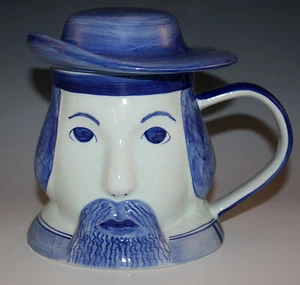 AUTHENTIC DELFT- WILLIAMSBURG RESTORATION MR. NOBODY LIDED STEIN MUG -RARE - Picture 1 of 1