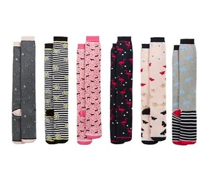 6 paia calzini Welly da donna, calzini con stivali Wellington design lunghi, taglia 4-7 - Foto 1 di 1